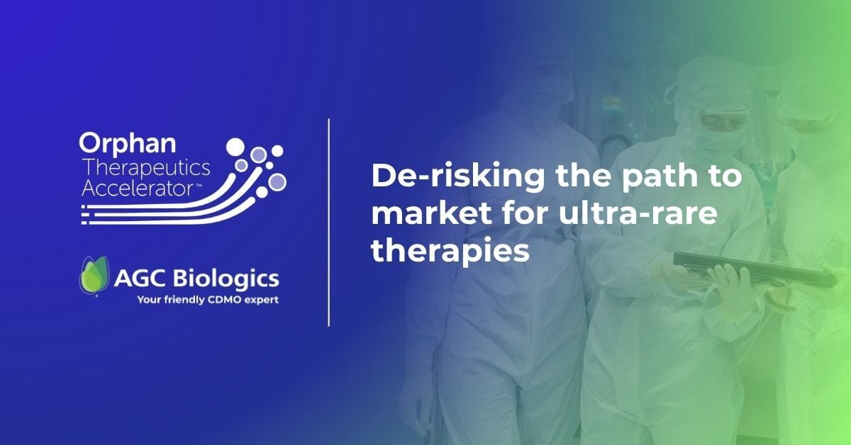 Logos of AGC Bio and Orphan Therapeutics shown to reflect new network partnership