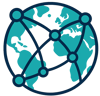 Vector con showing a globe with connection lines for supply chain using our brand colors-1-1