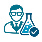 Vector icon indicating scientific expertise in our brand colors