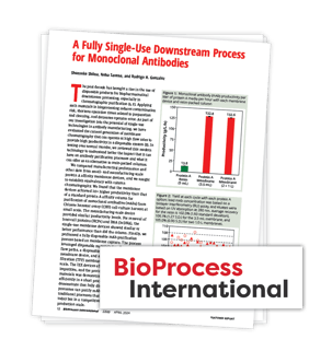 Single-Use Downstream Process for mAbs - BPI article - download graphic with logo