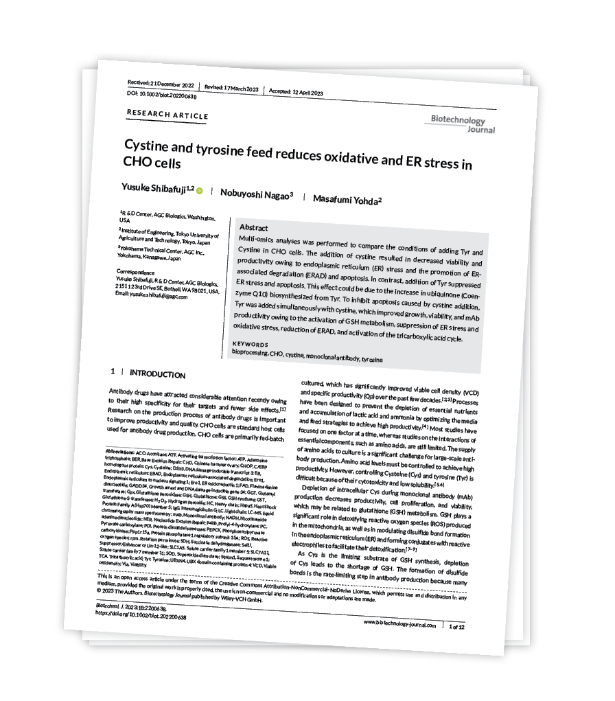 Cystine and tyrosine feed in CHO cells article - download graphic