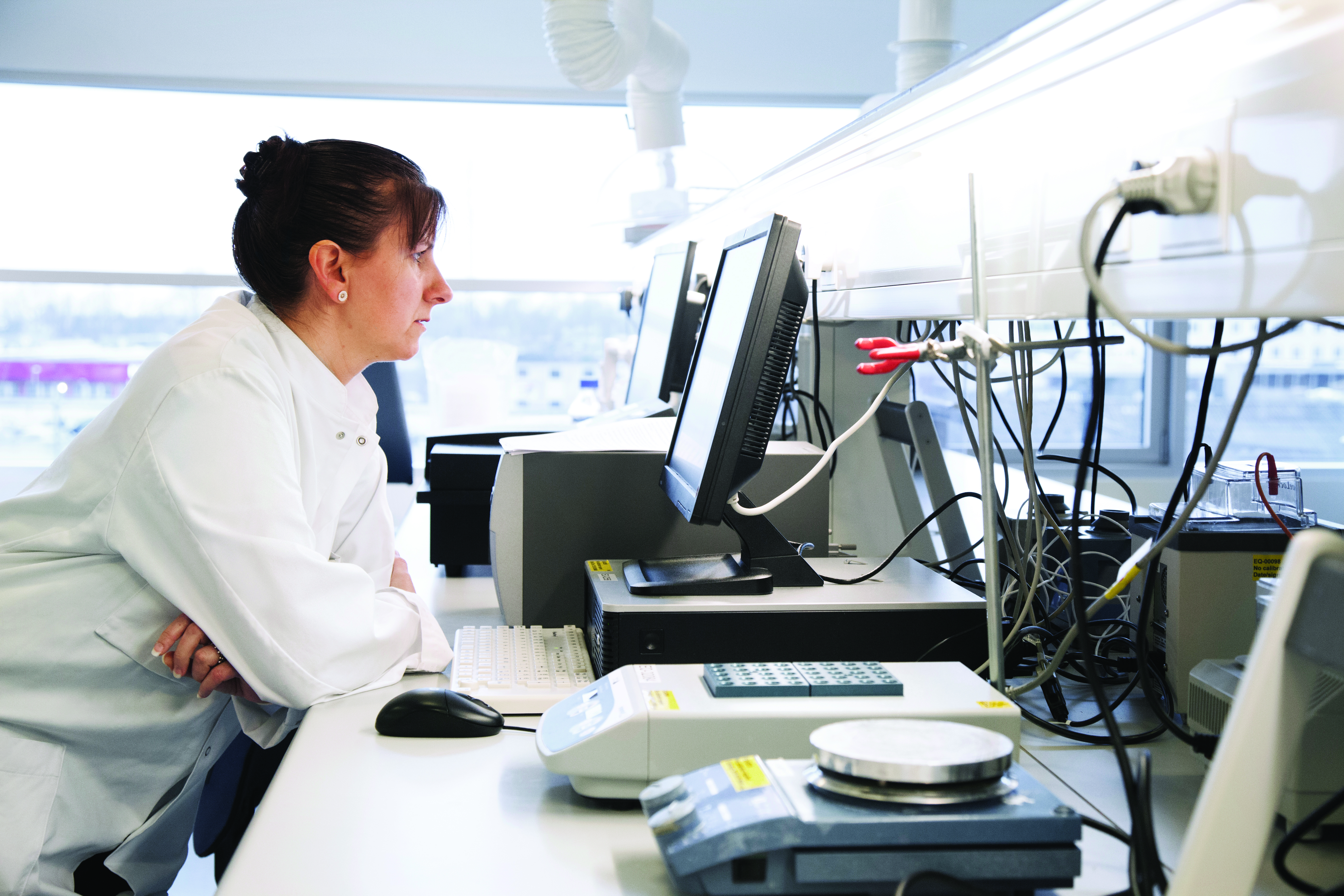 Scientist working on computer.