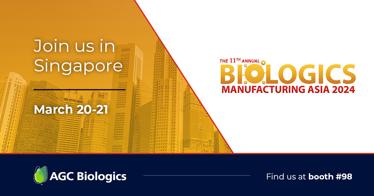 Join us at Biologics Manufacturing Asia 2024. Find us at booth #98!