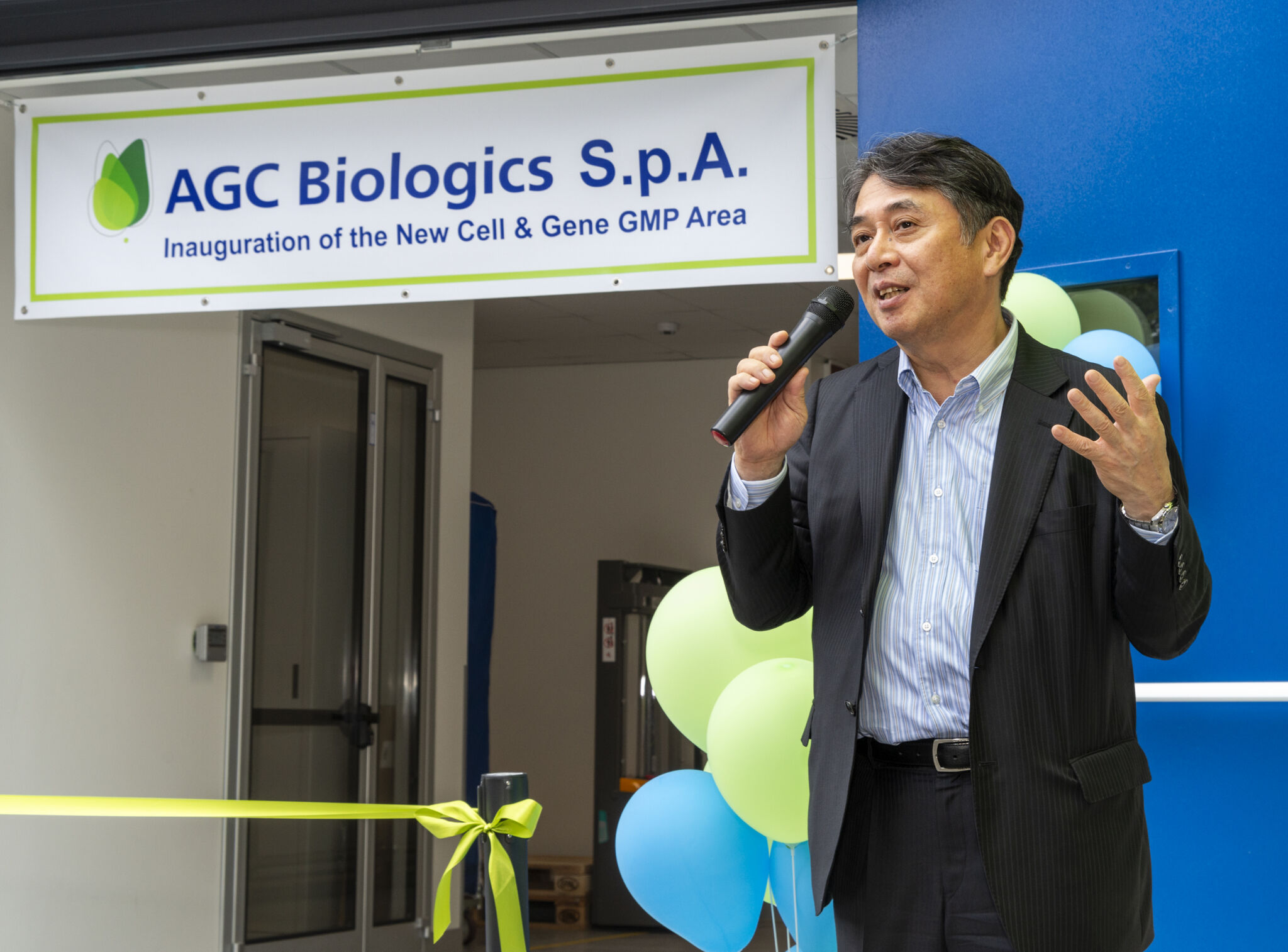 AGC Biologics celebration of new cell and gene expansion.