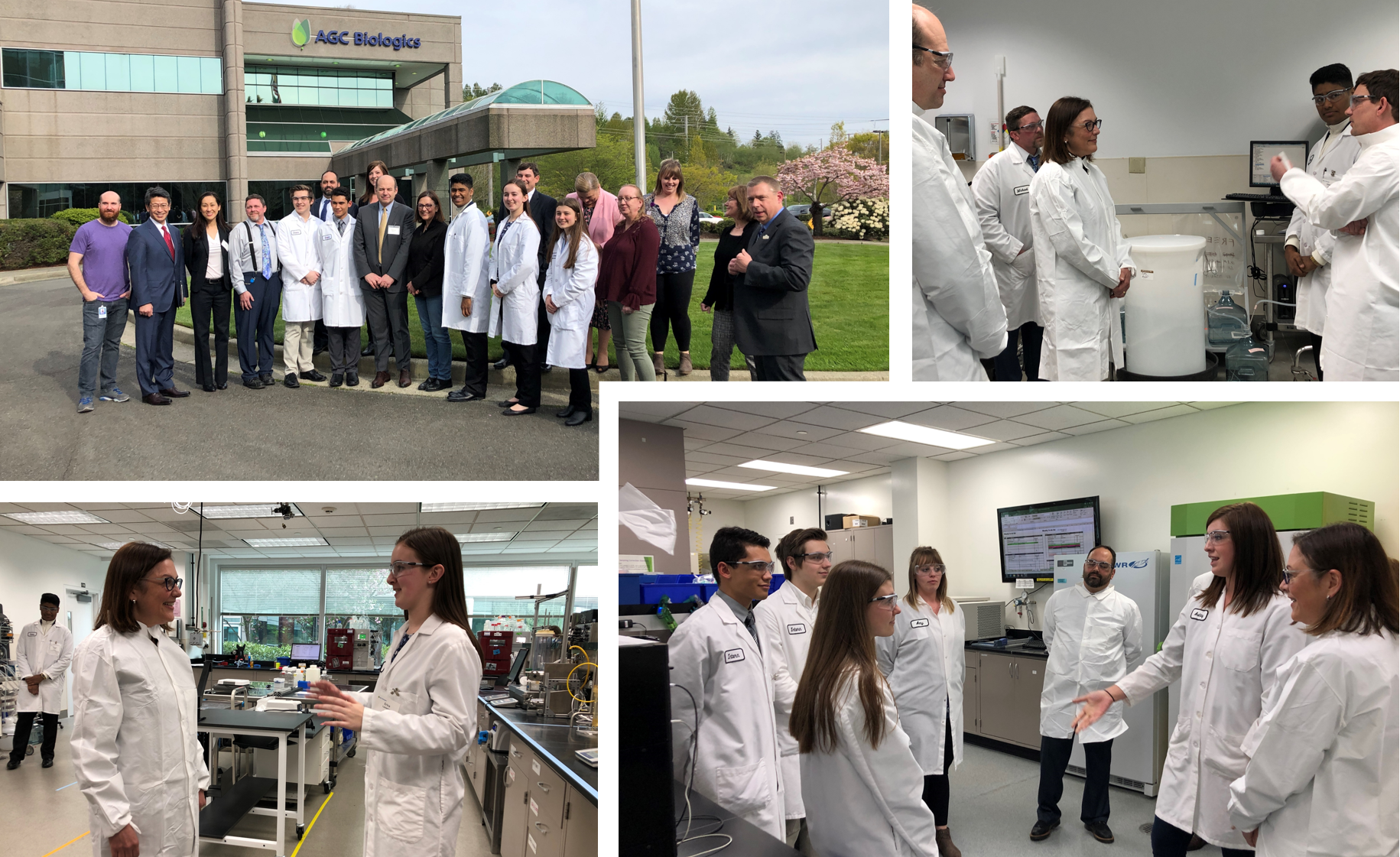 Susan Delbene visits AGC Biologics headquarters in Seattle, WA.