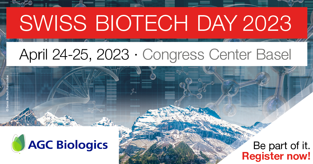 AGC Biologics is attending the 2023 Swiss Biotech Day event in Basel on April 24-25.
